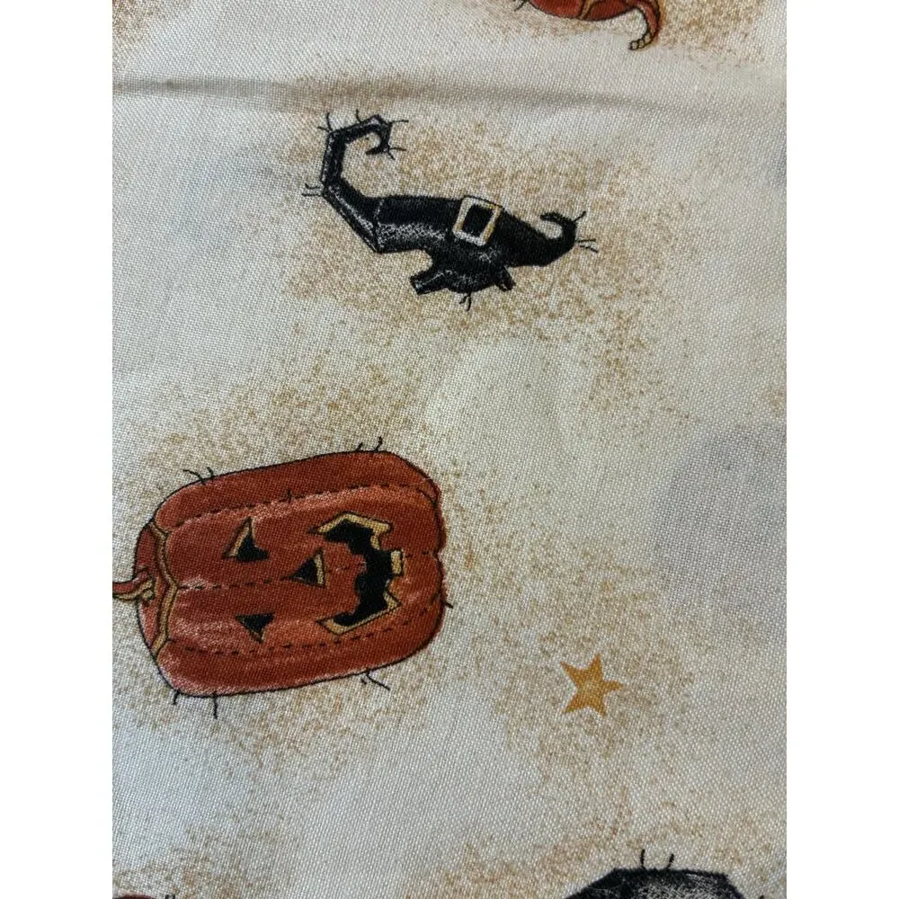 Daisy Kingdom Broomzelda witch Pumpkin Cat fabric cotton 72”x45” Halloween 1996
